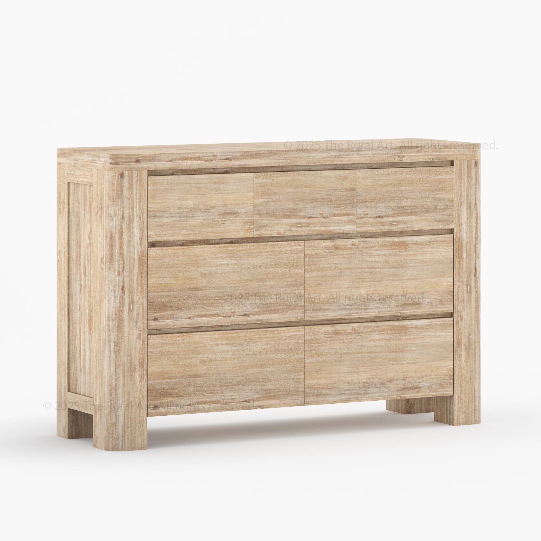 Levittown Solid Wood 6-Drawer Dresser Storage Chest