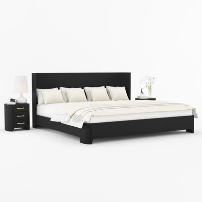 Bartow Modern Solid Wood Bedroom Set with Fluted Detailing