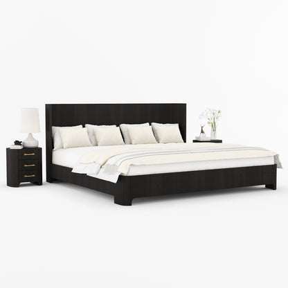 Bartow Modern Solid Wood Bedroom Set with Fluted Detailing