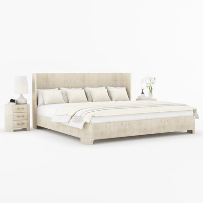 Bartow Modern Solid Wood Bedroom Set with Fluted Detailing