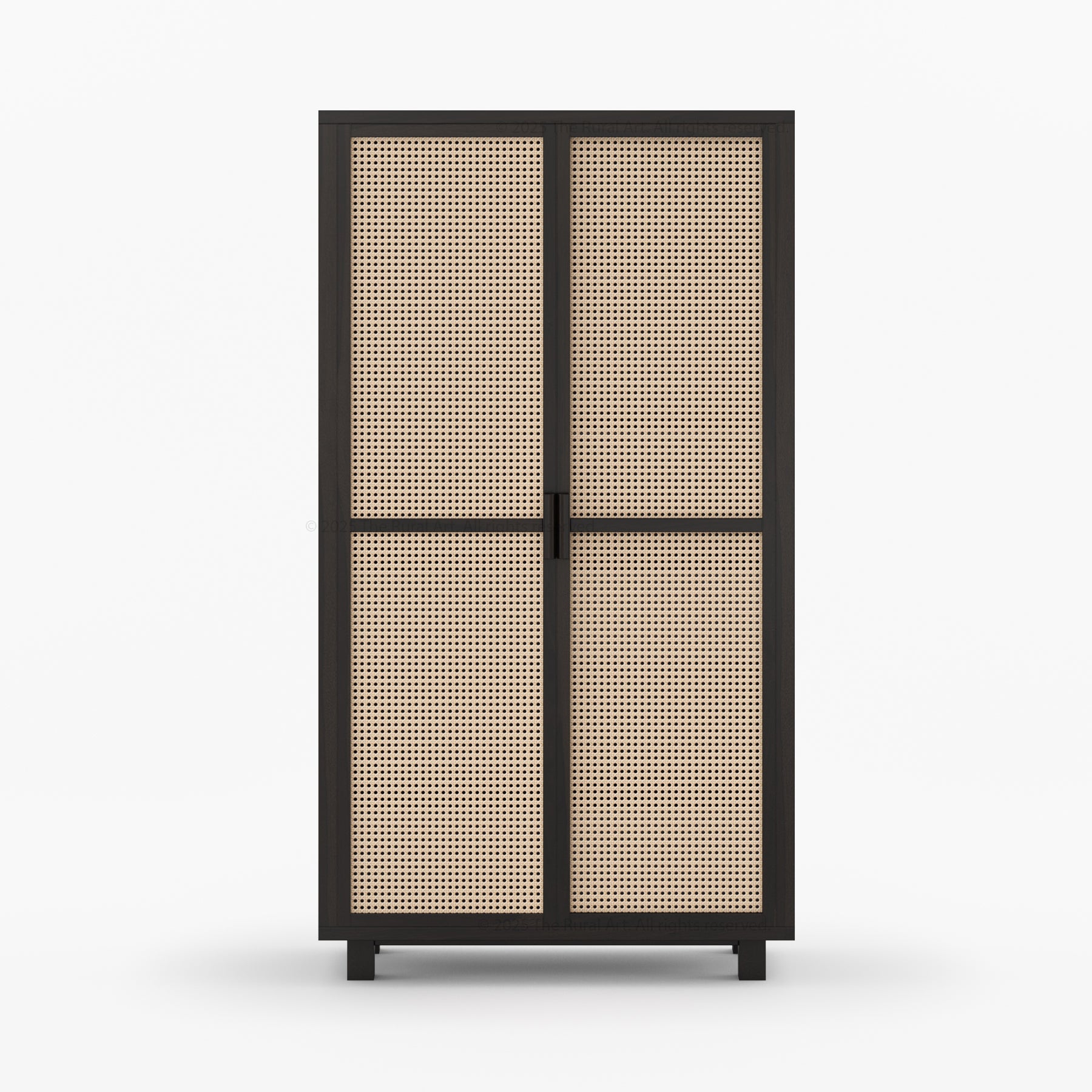 Davis Solid Wood Cane Wardrobe Armoire Cabinet