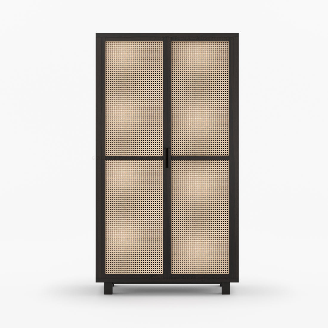Davis Solid Wood Cane Wardrobe Armoire Cabinet
