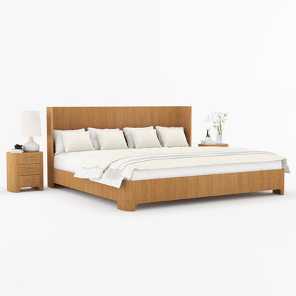 Bartow Modern Solid Wood Bedroom Set with Fluted Detailing