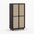 Hayward Solid Wood Cane Wardrobe Cabinet in Espresso Shade