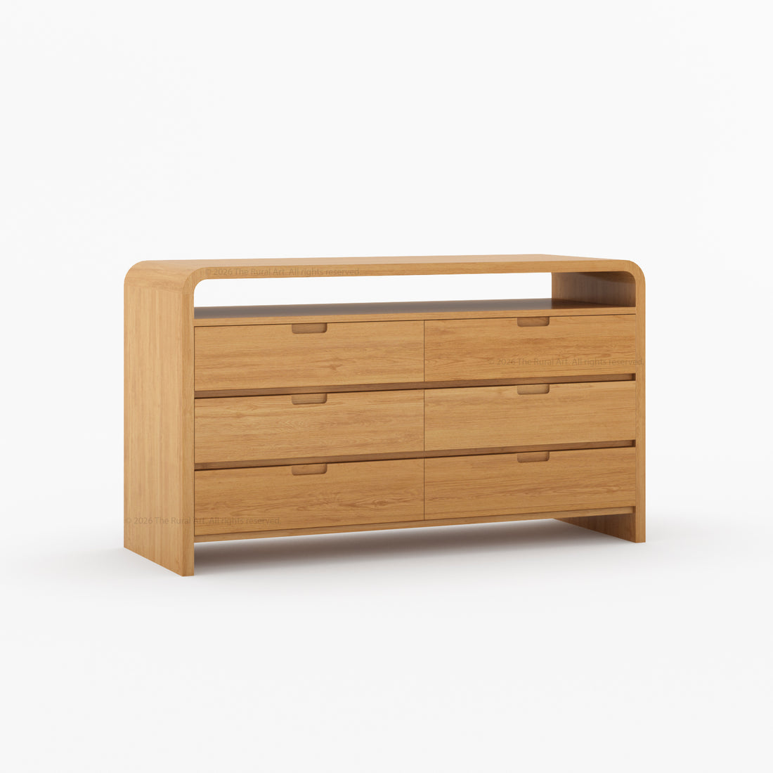 Chico Modern Solid Wood Dresser with Open Display Shelf