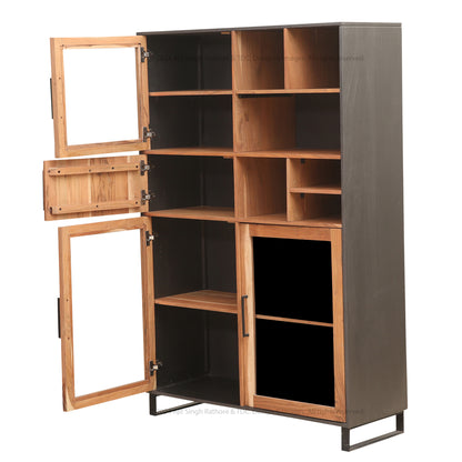 Perth Industrial Modern Rustic Bookshelf &amp; Display Unit