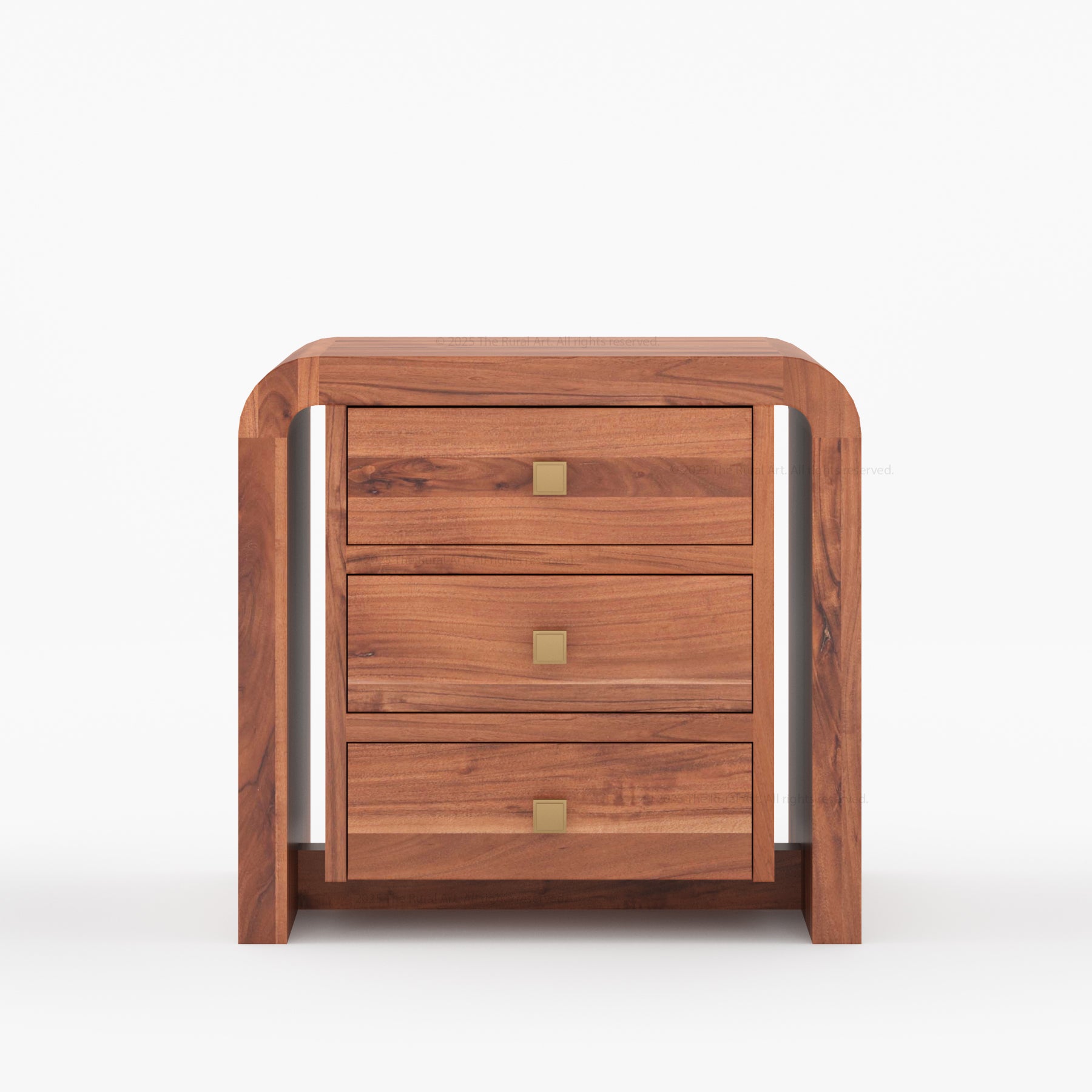 Stockton Solid Wood Nightstand With Three Drawers