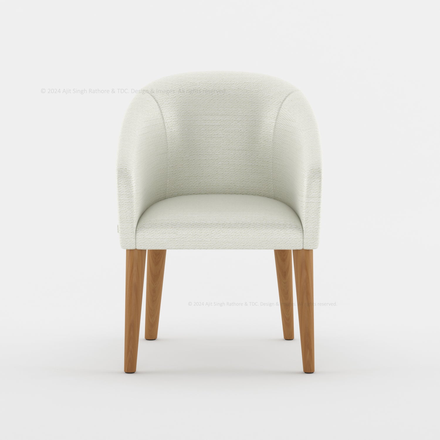 Irvine Teak Wood Upholstered Dining Chair