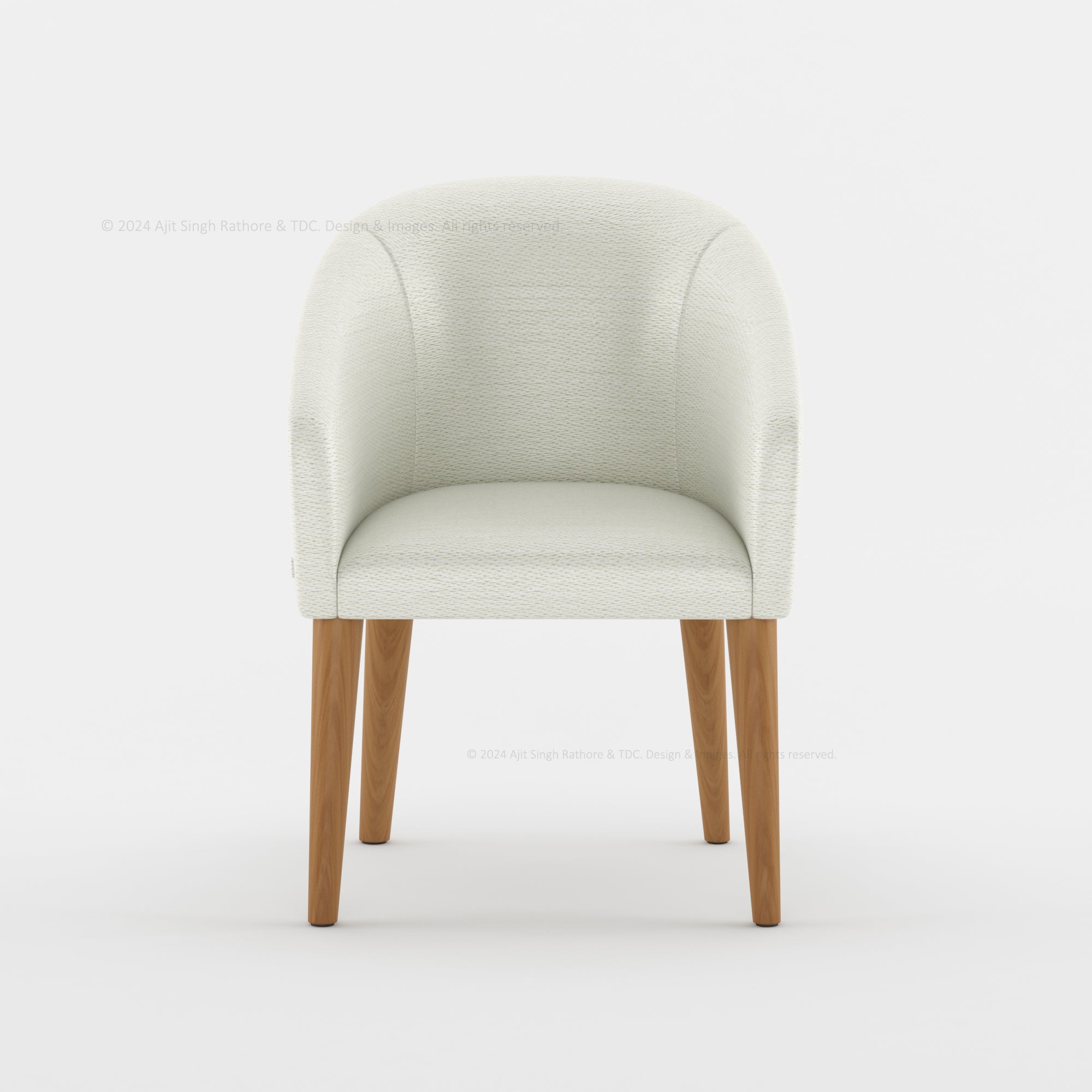 Irvine Teak Wood Upholstered Dining Chair