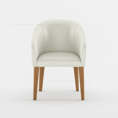 Irvine Teak Wood Upholstered Dining Chair