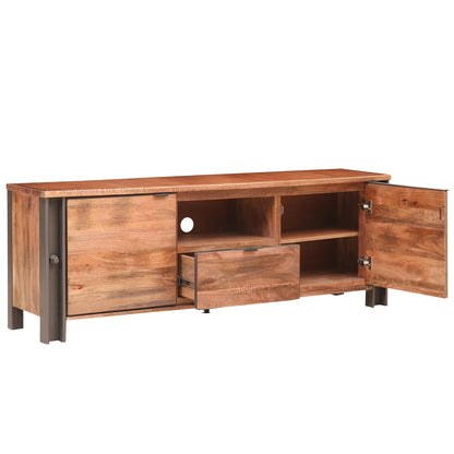 Montclair Solid Wood Industrial TV Stand Media Console