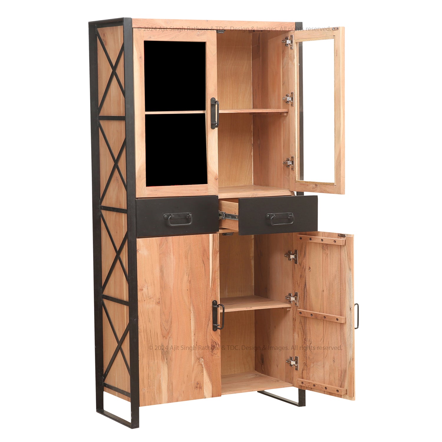 Totowa Industrial Solid Wood Bookshelf