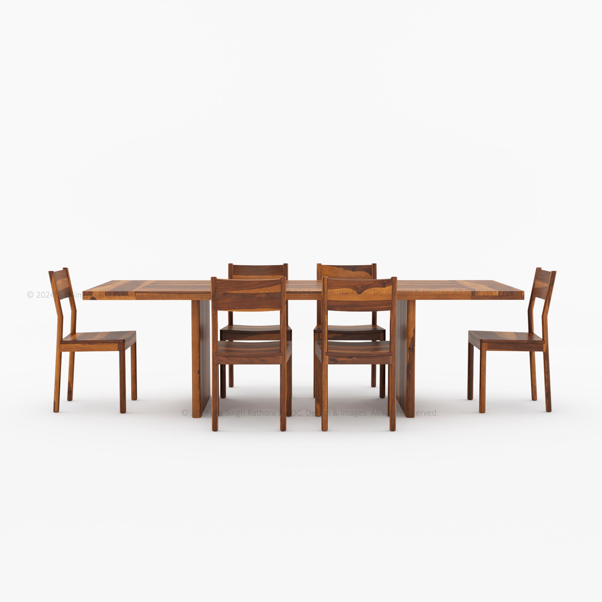 Charlotte Rustic Solid Wood Dining Table and Chair Set