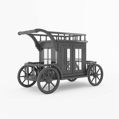 Scarlet Carriage Bar Cart – Premium One-of-a-Kind Serving &amp; Coffee Trolley