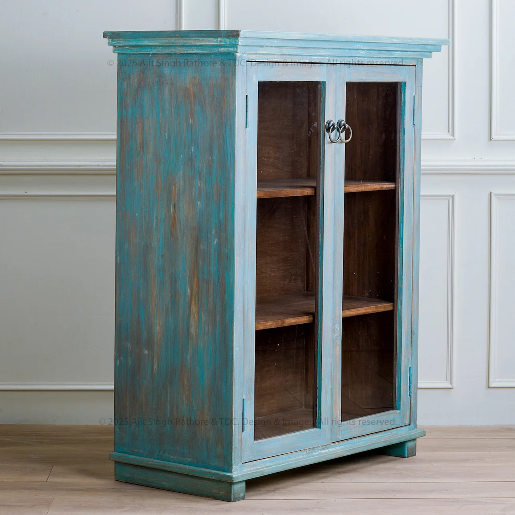 Binghamton Solid Wood Rustic Storage Cabinet with Shelves