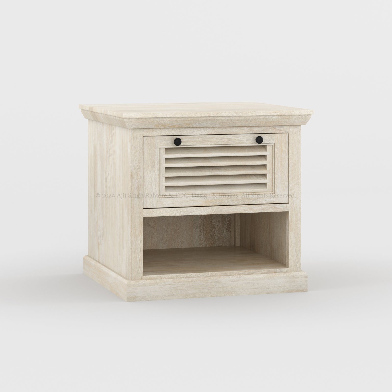 Costa Mesa Night Stand with Drawer Solid Wood