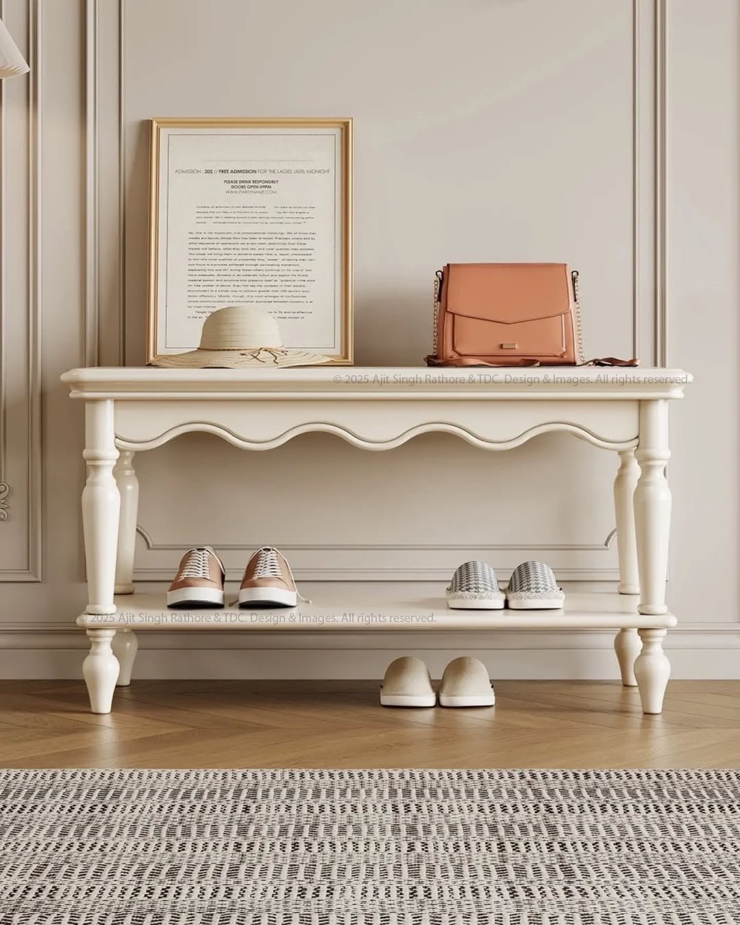 Athena Entryway Two Tier Storage Bench with Seating