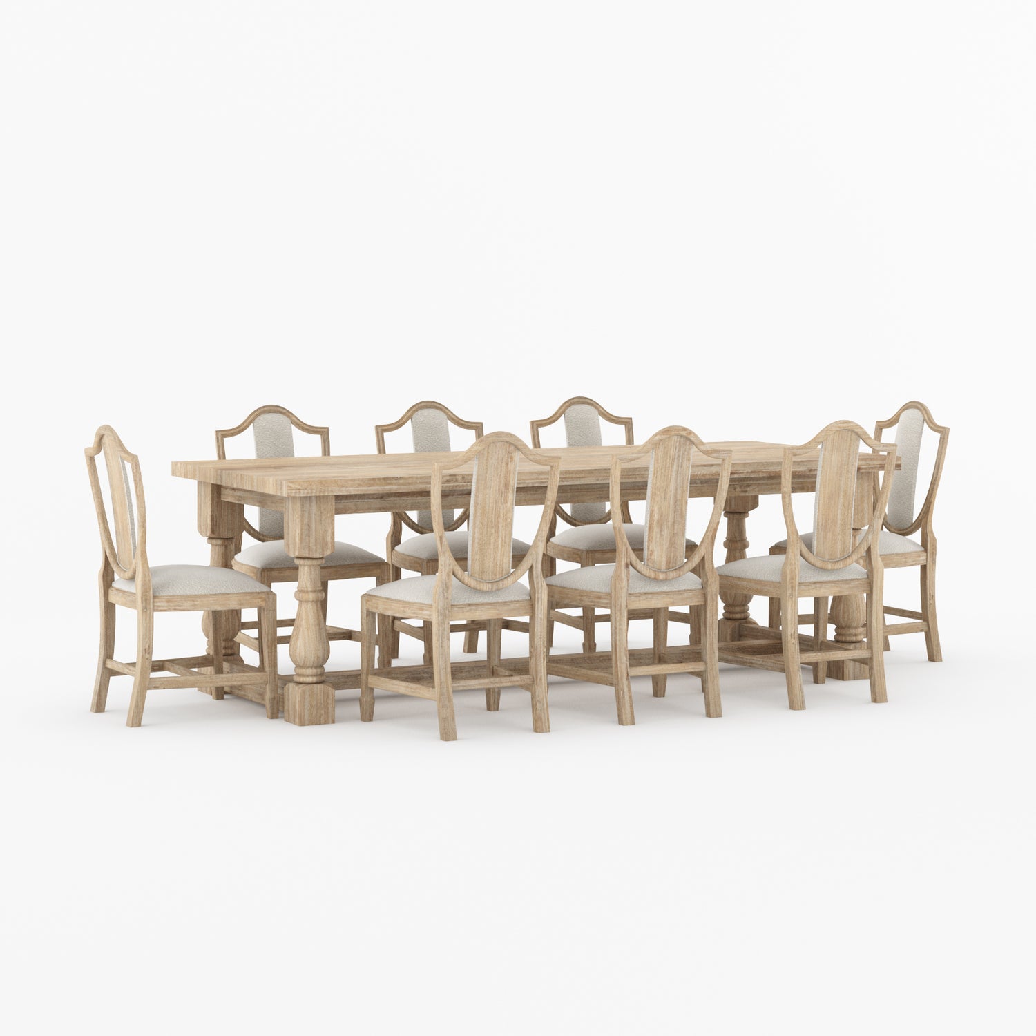 Bisbee Solid Wood Dining Table &amp; Upholstered Chair Set