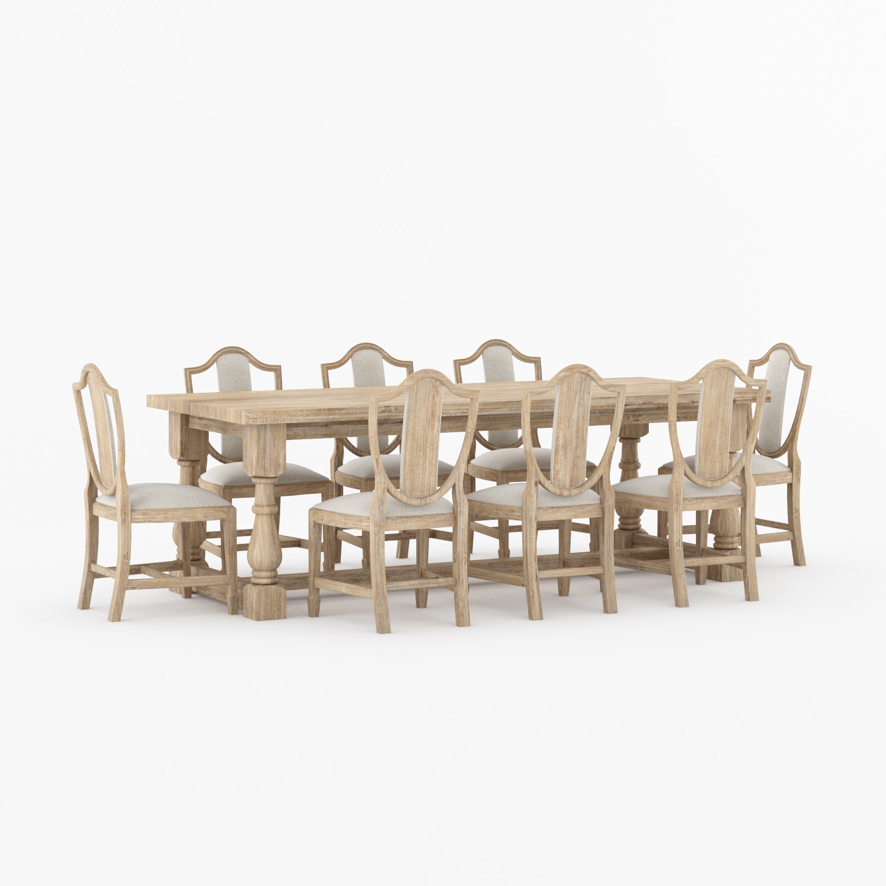 Bisbee Solid Wood Dining Table &amp; Upholstered Chair Set