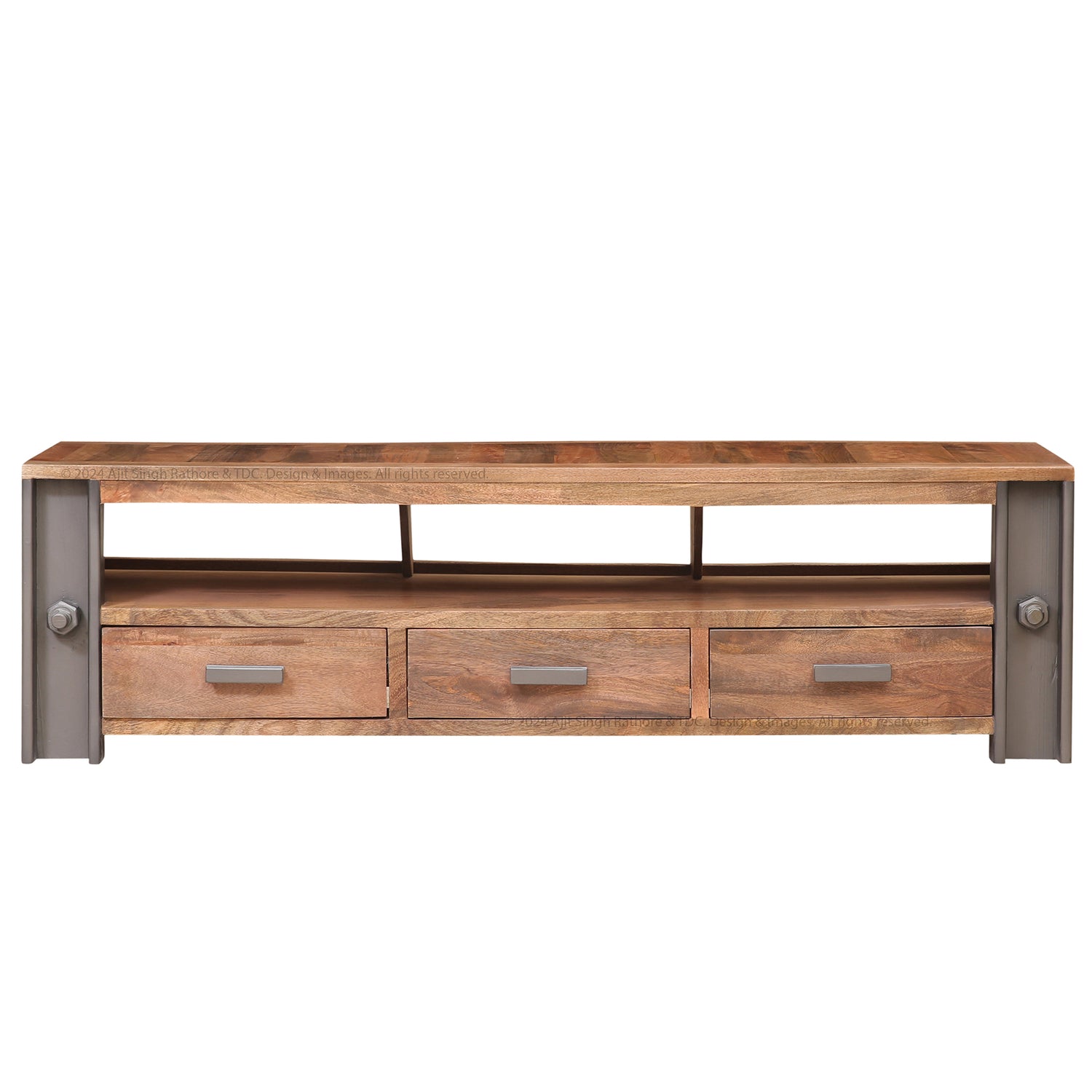 Camden Industrial Solid Wood TV Stand &amp; Media Console