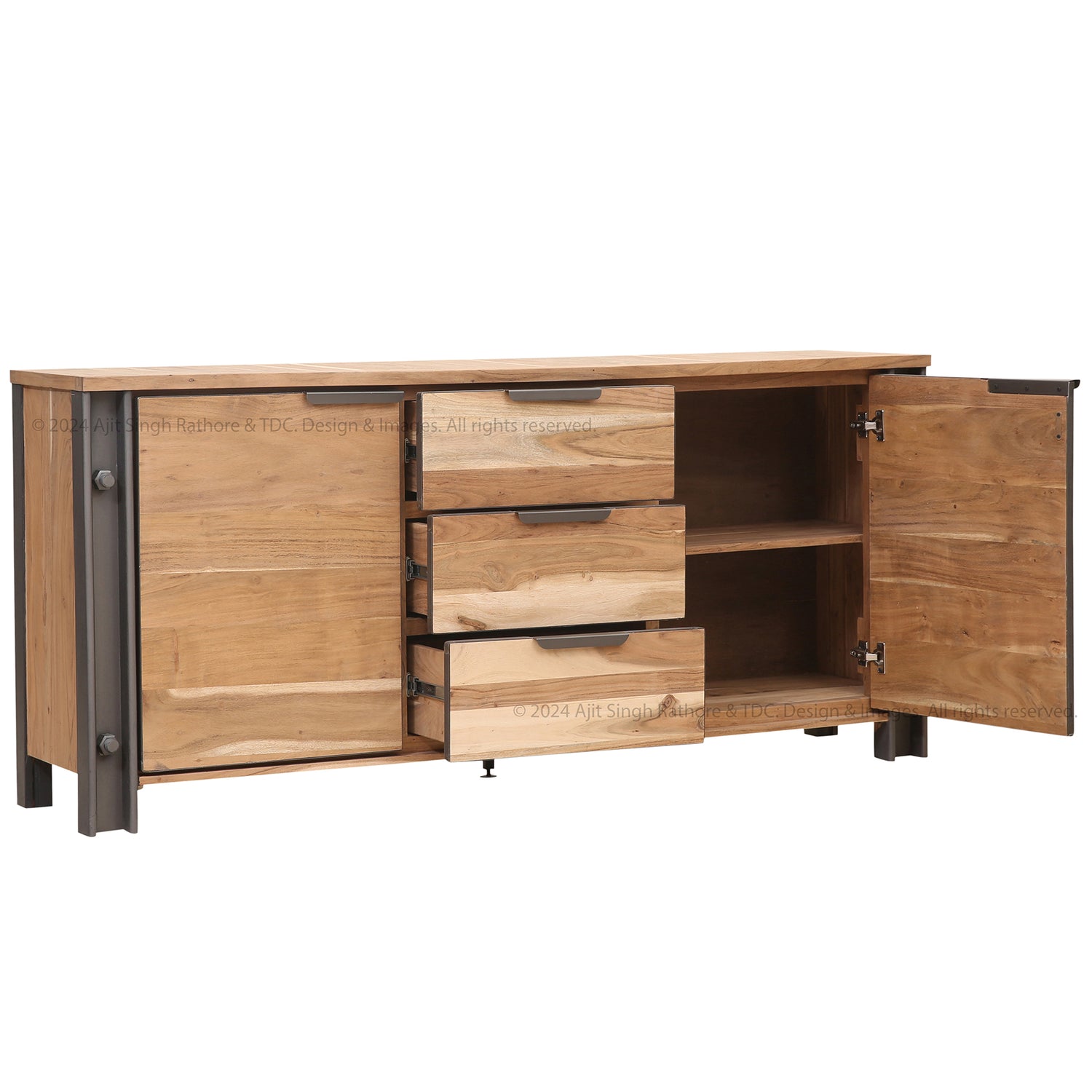 Montclair Rustic Solid Wood Sideboard