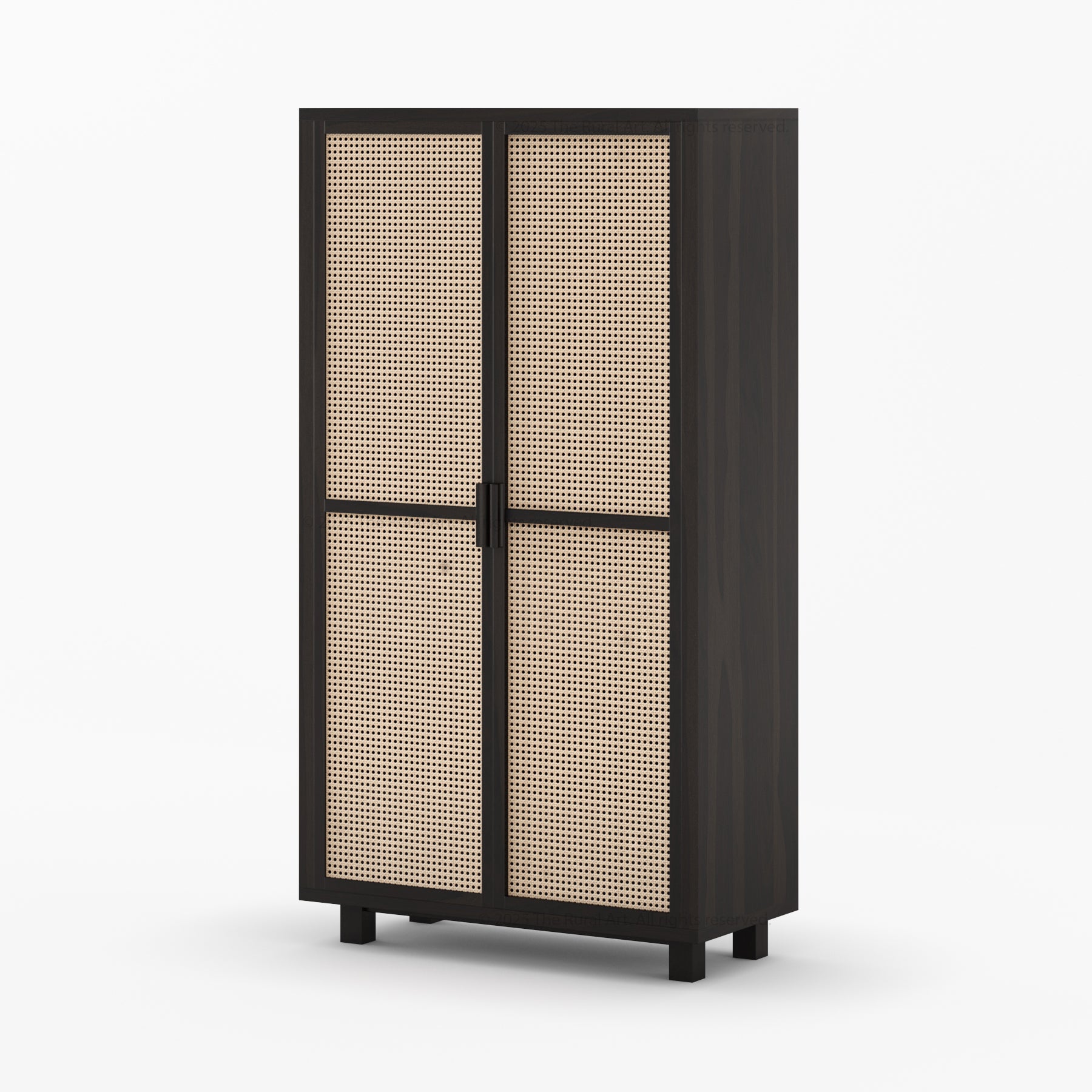 Davis Solid Wood Cane Wardrobe Armoire Cabinet