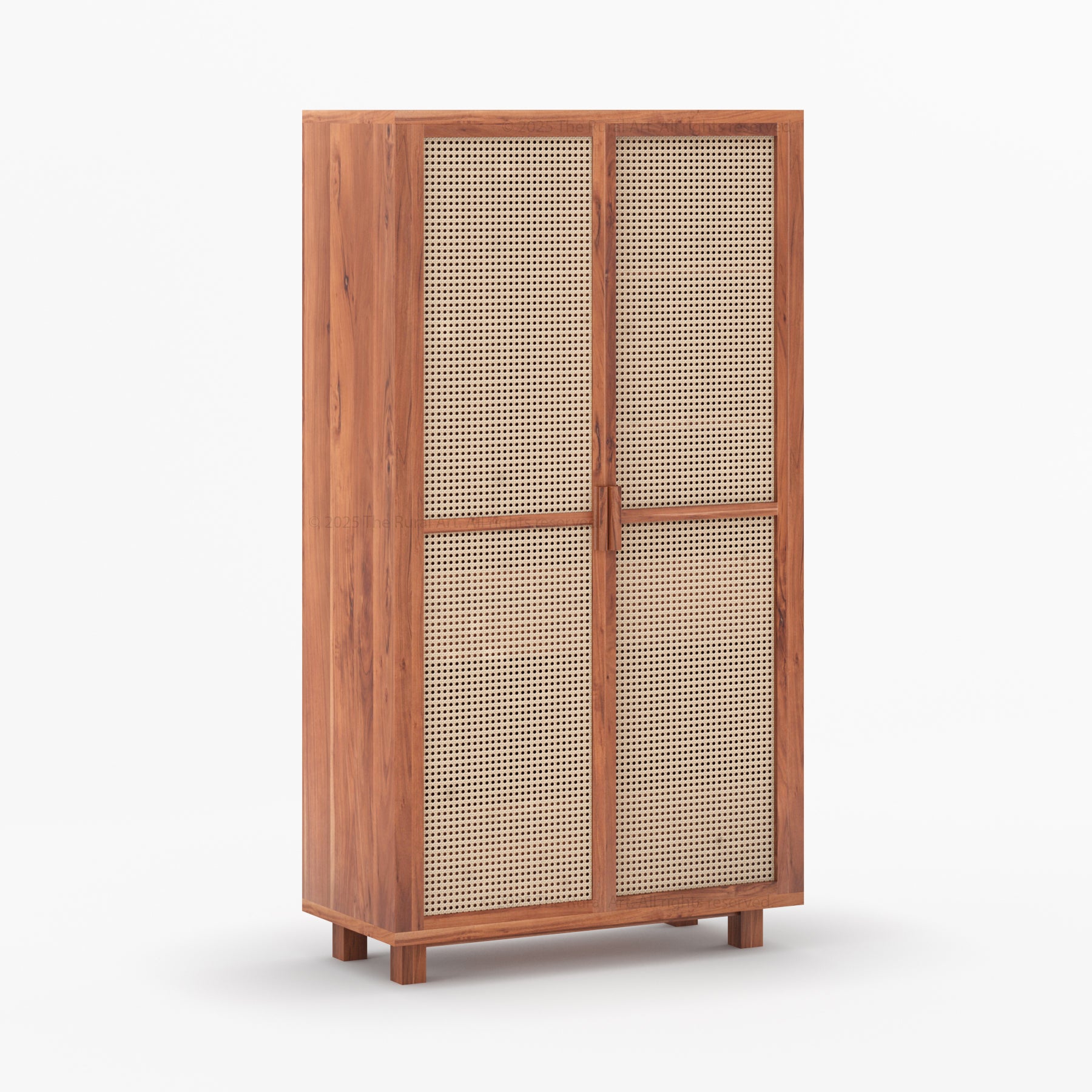 Davis Solid Wood Cane Wardrobe Armoire Cabinet