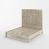 Malibu Solid Wood Platform Bed with Carved Headboard Moroccan Style