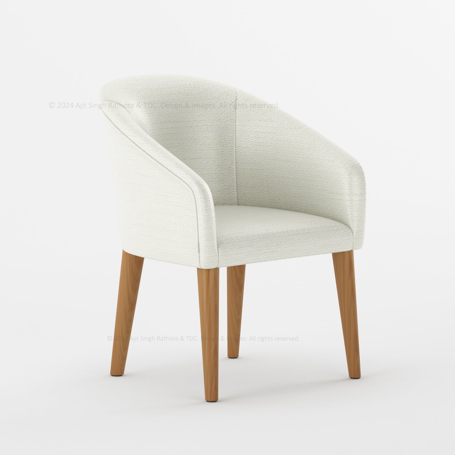 Irvine Teak Wood Upholstered Dining Chair