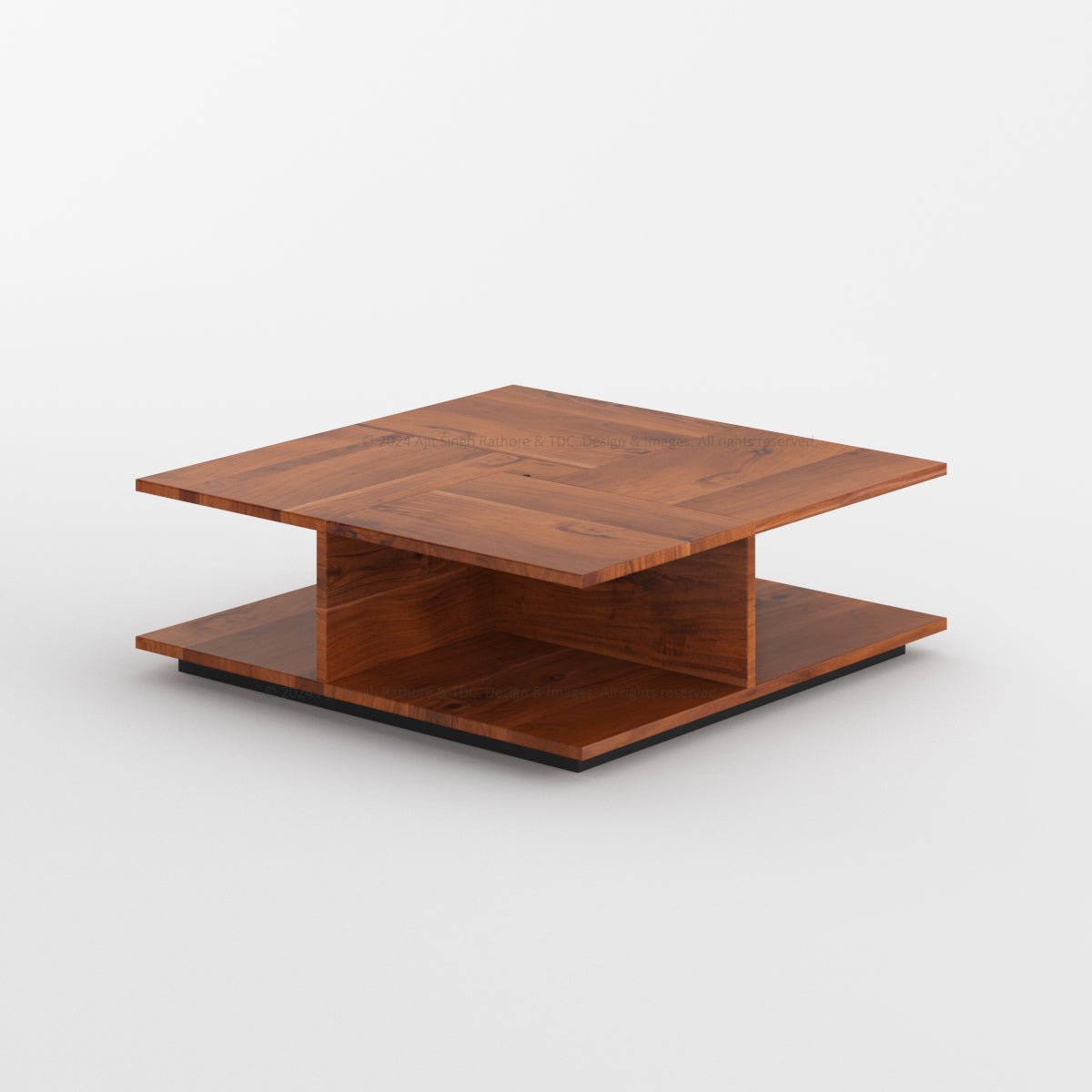 Prescott  Solid Wood 2 Tier Square Coffee Table