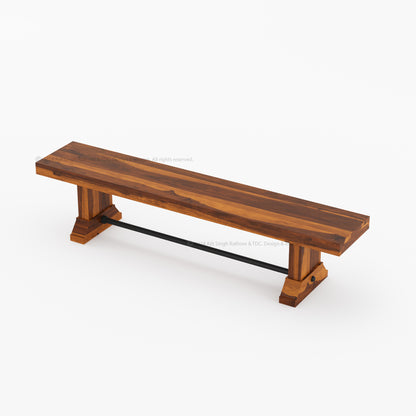 El Cerrito Rustic Solid Indian Rosewood Dining Bench