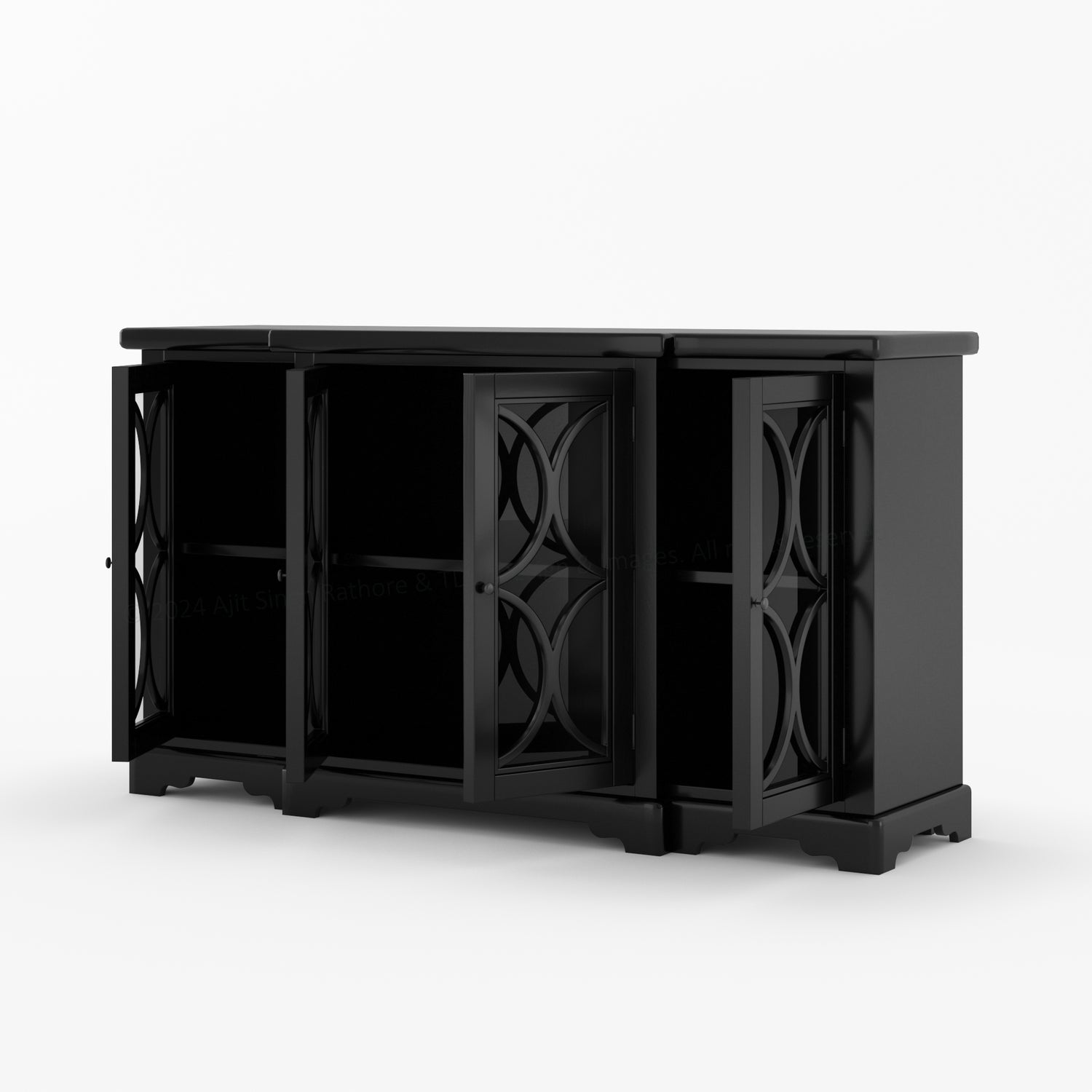 High Sierra Solid Wood Buffets Sideboard with Glass Door