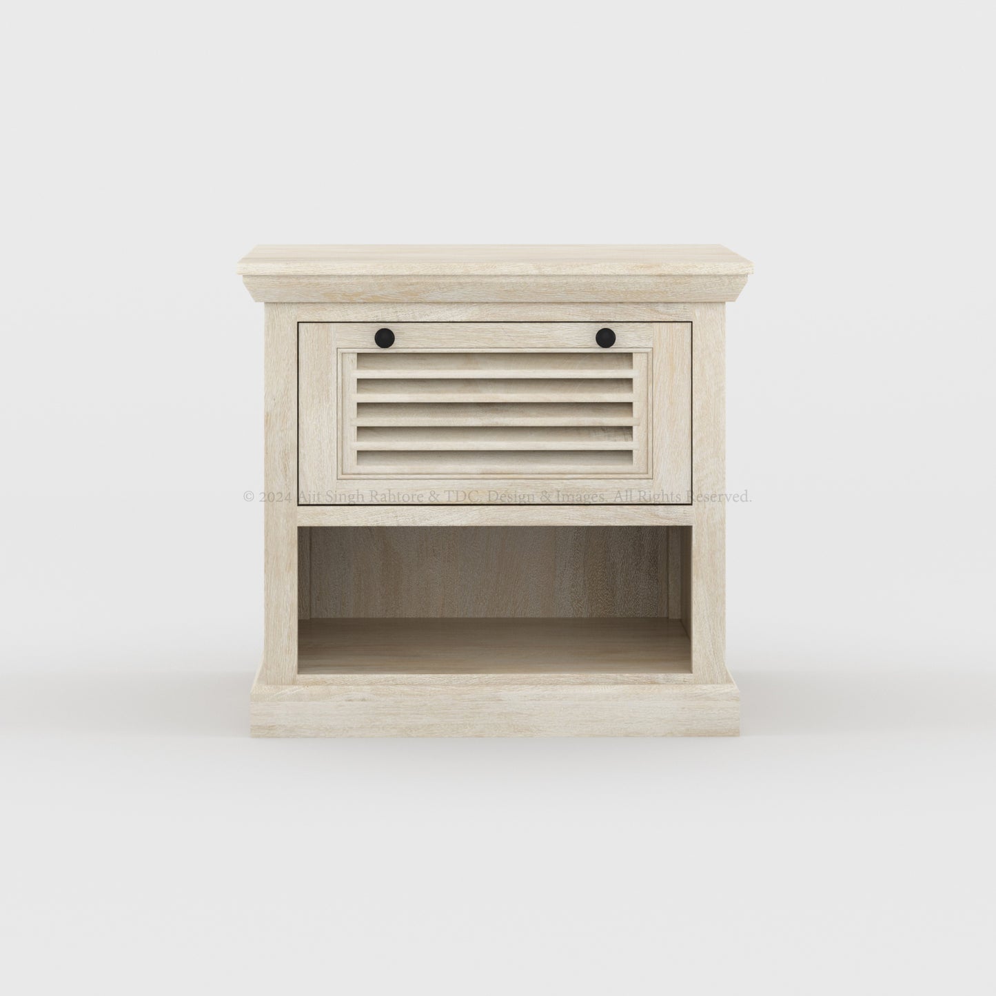 Costa Mesa Night Stand with Drawer Solid Wood