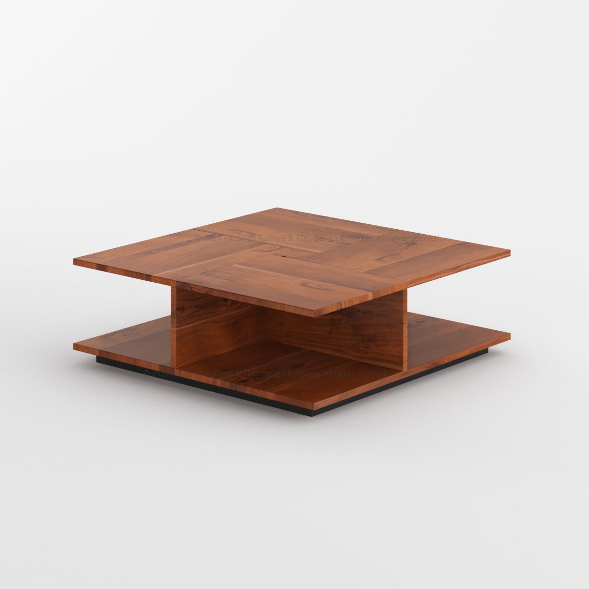 Prescott Solid Wood Living Room Set with 2 Tier Coffee Table