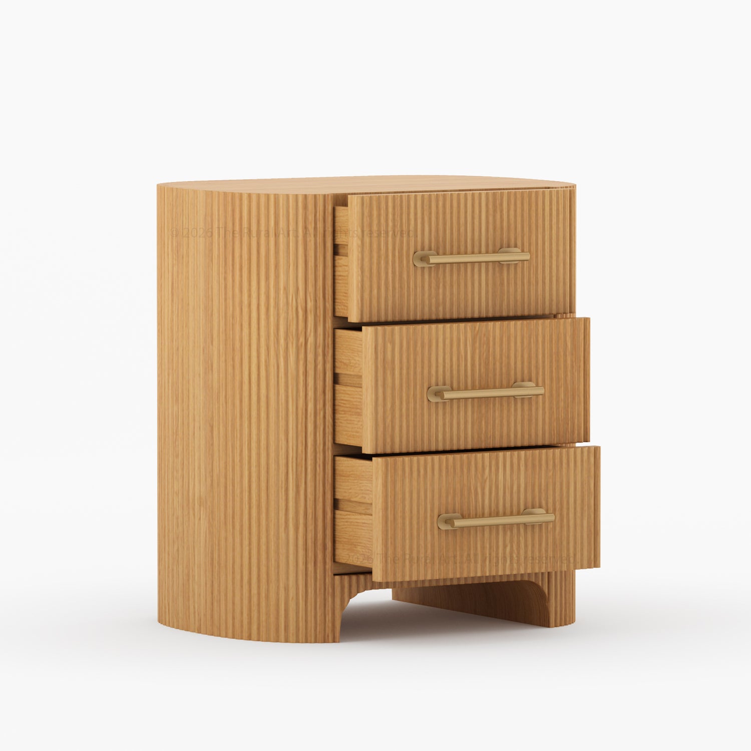 Bartow Modern Solid Wood Bedroom Set with Fluted Detailing