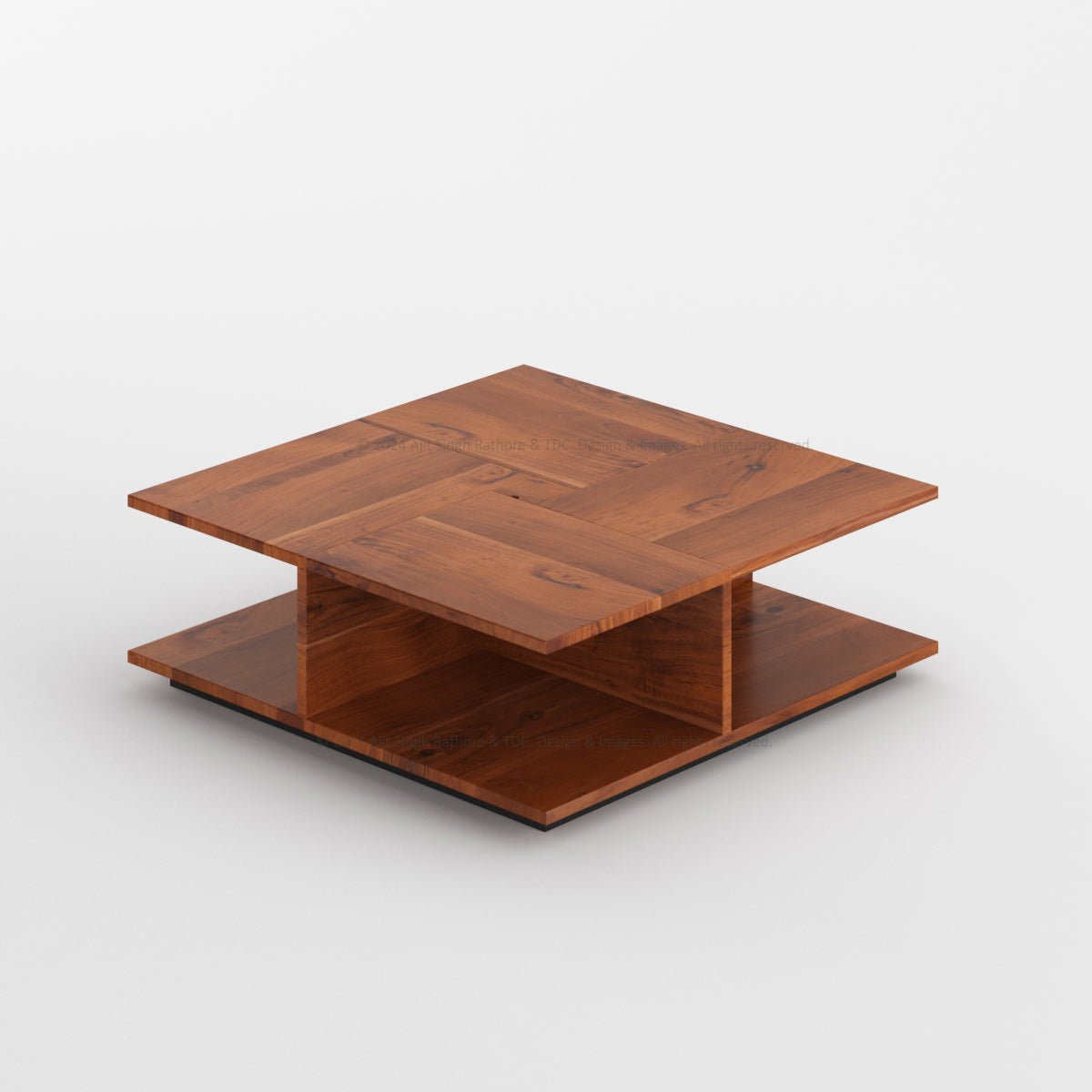 Prescott Solid Wood Living Room Set with 2 Tier Coffee Table
