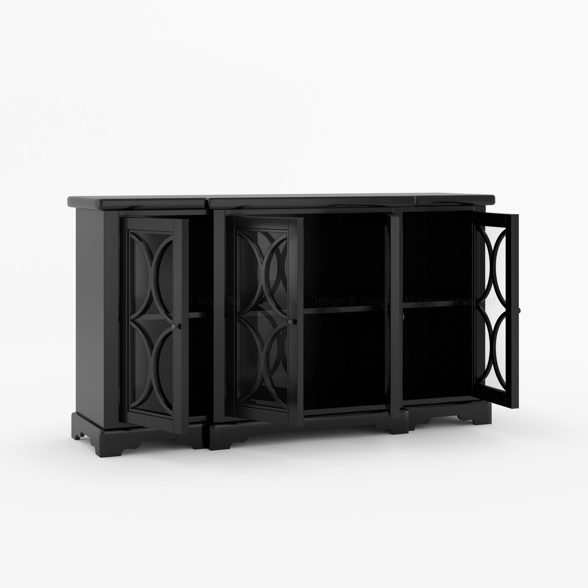 High Sierra Solid Wood Buffets Sideboard with Glass Door