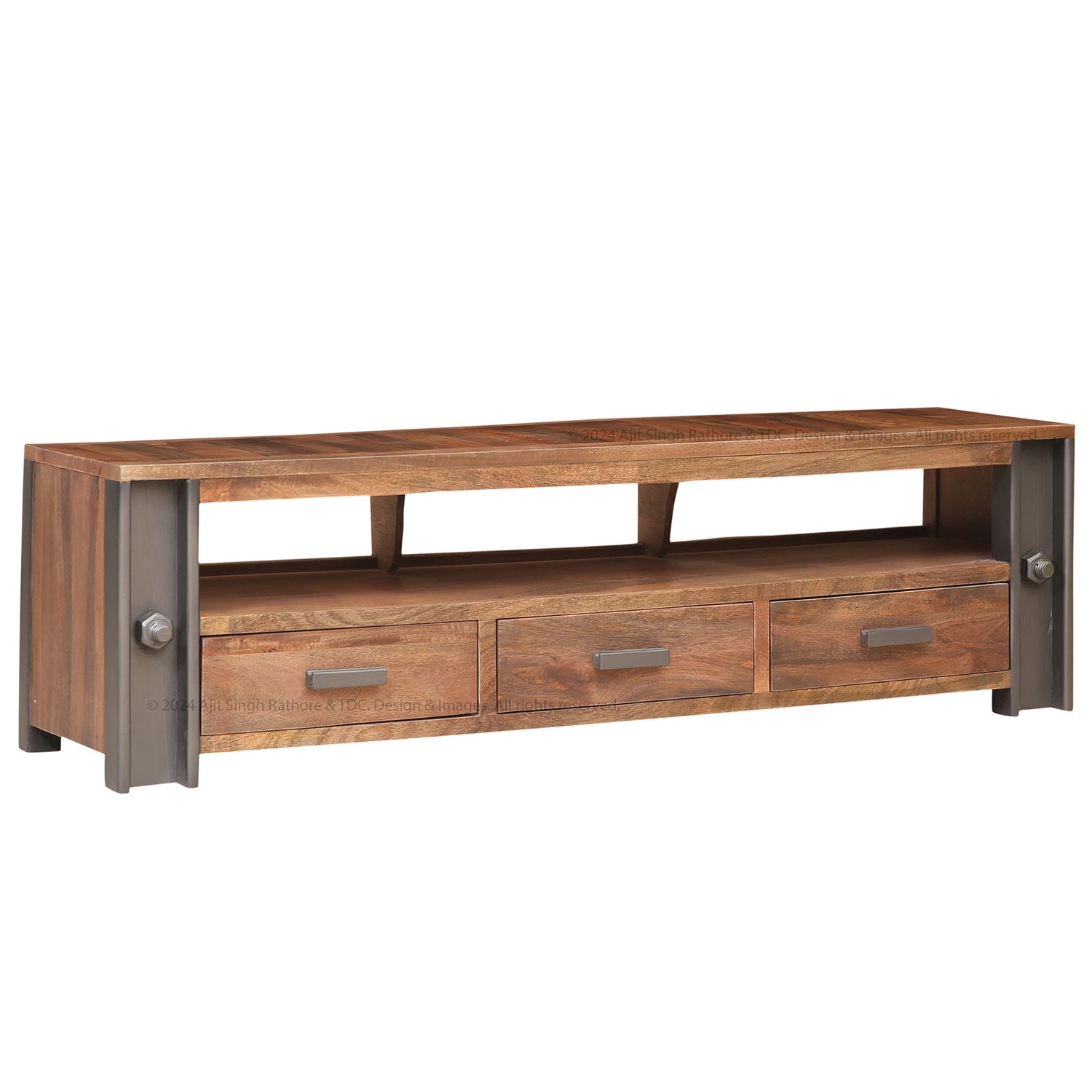 Camden Industrial Solid Wood TV Stand &amp; Media Console