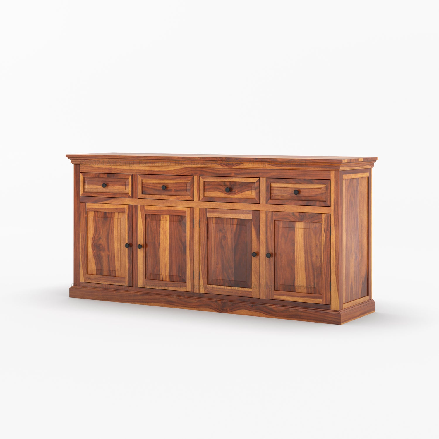 Sanford Solid Wood Buffet Sideboard with Drawers and Cabinets