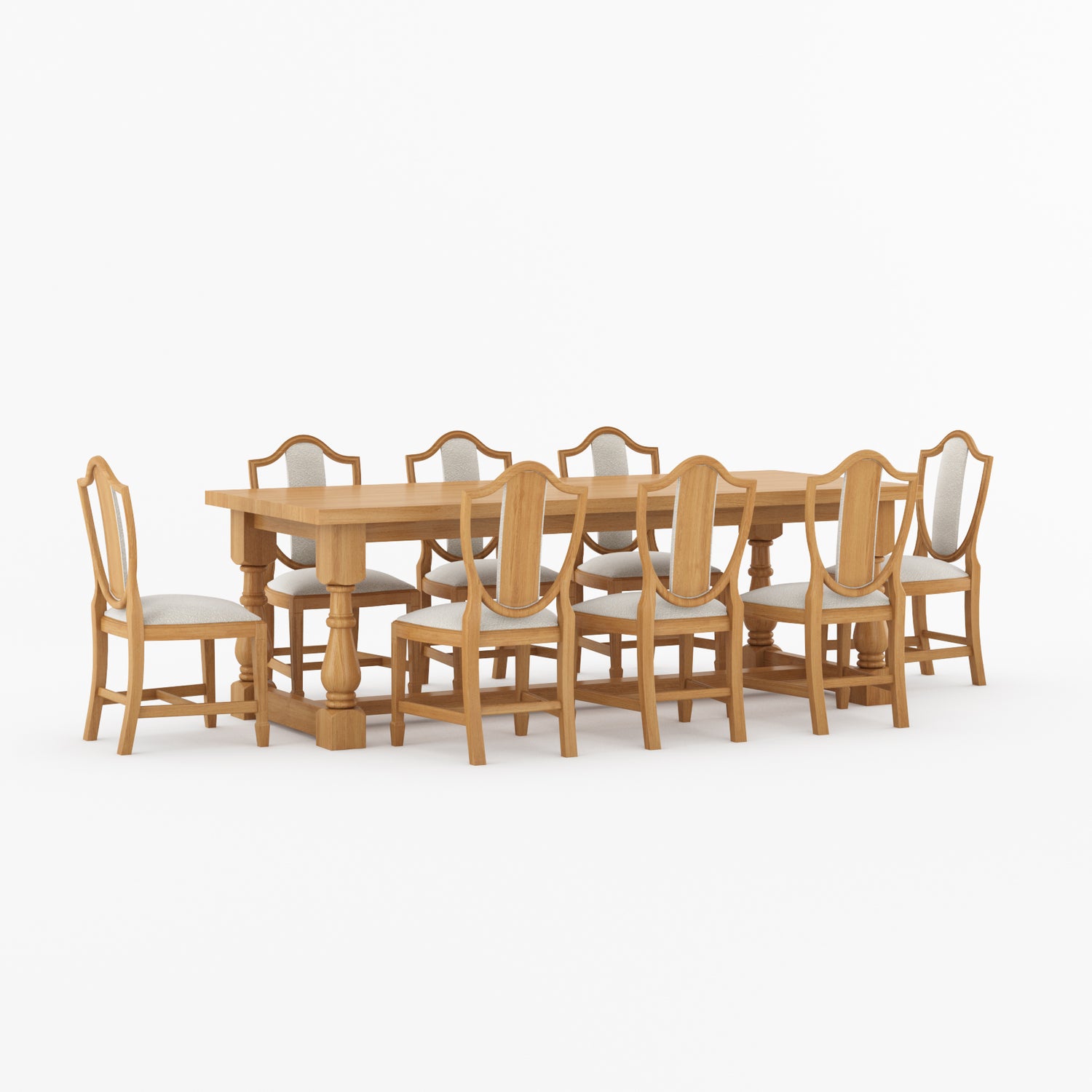 Bisbee Solid Wood Dining Table &amp; Upholstered Chair Set
