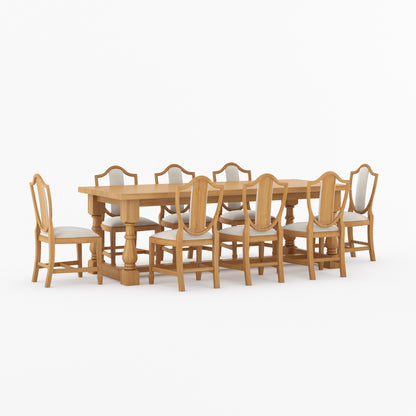Bisbee Solid Wood Dining Table &amp; Upholstered Chair Set