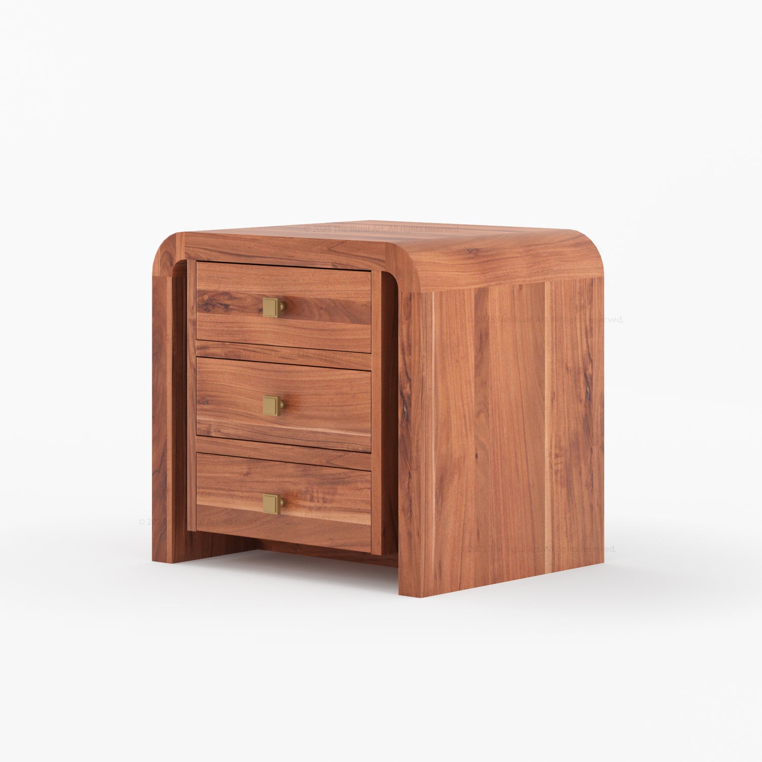 Stockton Solid Wood Nightstand With Three Drawers