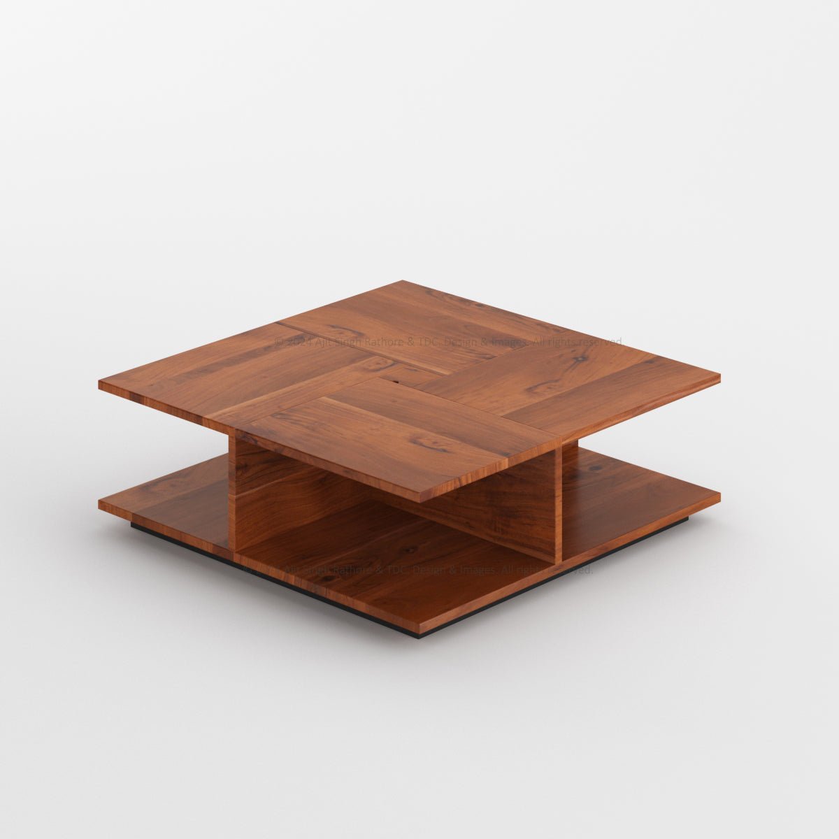 Prescott  Solid Wood 2 Tier Square Coffee Table