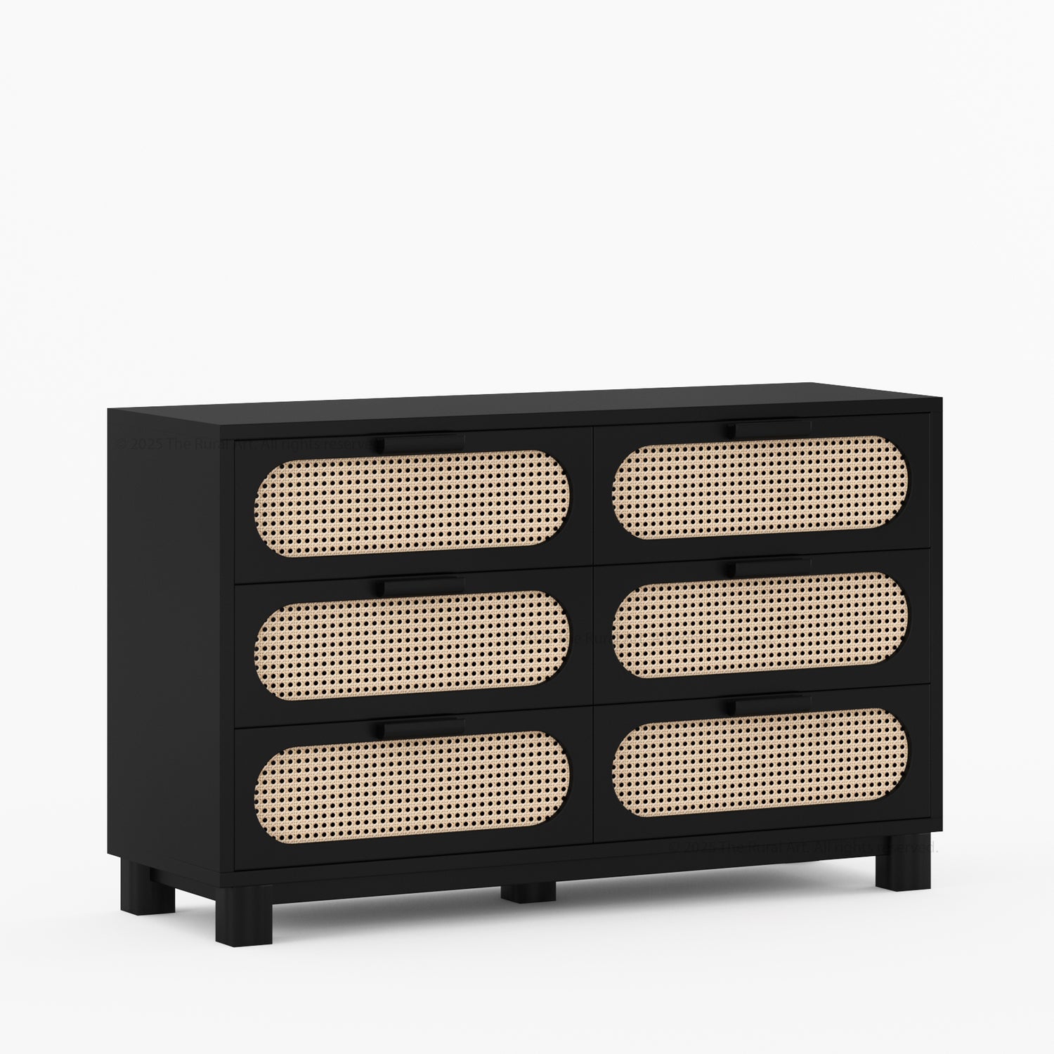 Davis Solid Wood Dresser with Woven Cane Details