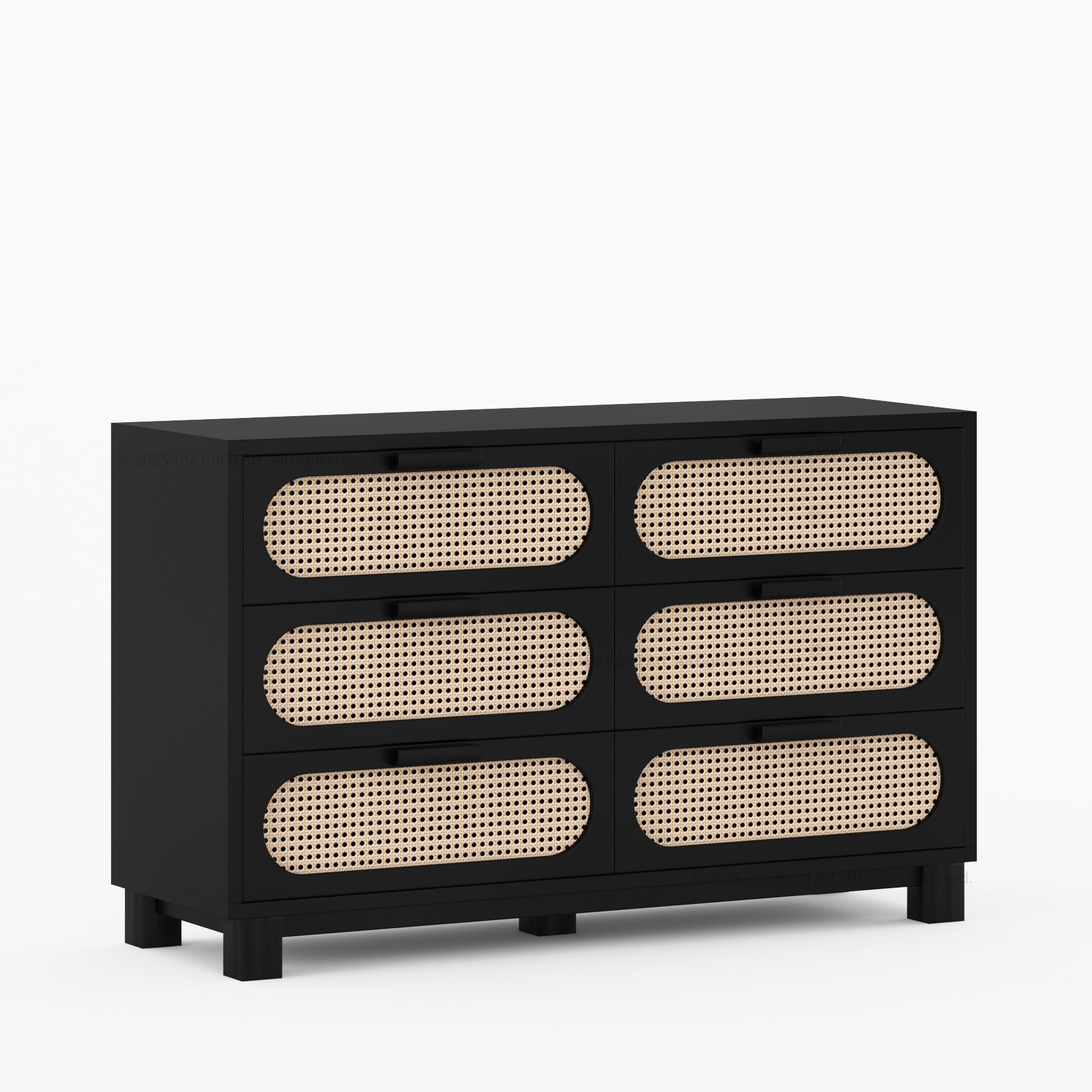 Davis Solid Wood Dresser with Woven Cane Details