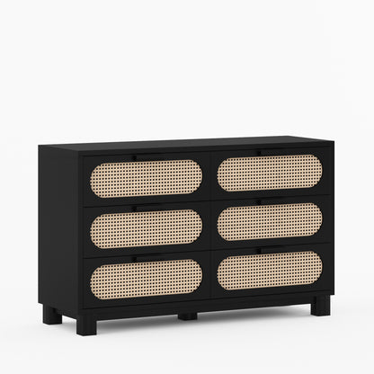 Davis Solid Wood Dresser with Woven Cane Details