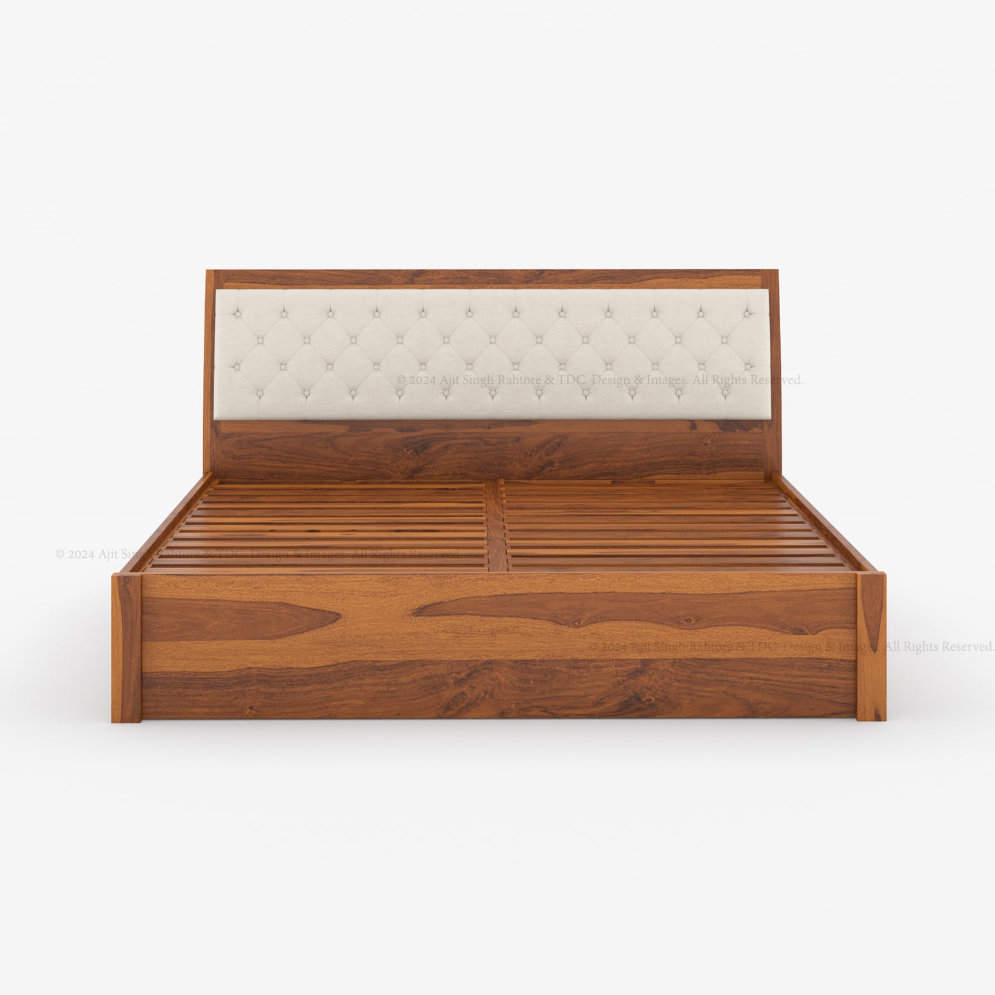 Roselle Storage Bed with Upholstery Headboard