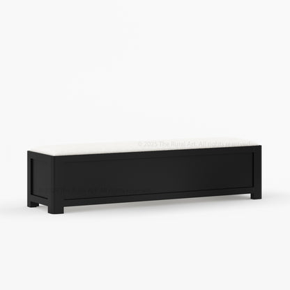 Beverly Bedside Bench | Solid Wood Frame with Upholstered Seat