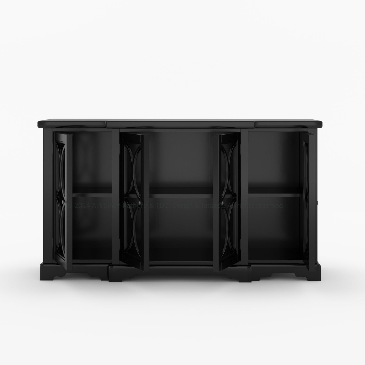 High Sierra Solid Wood Buffets Sideboard with Glass Door