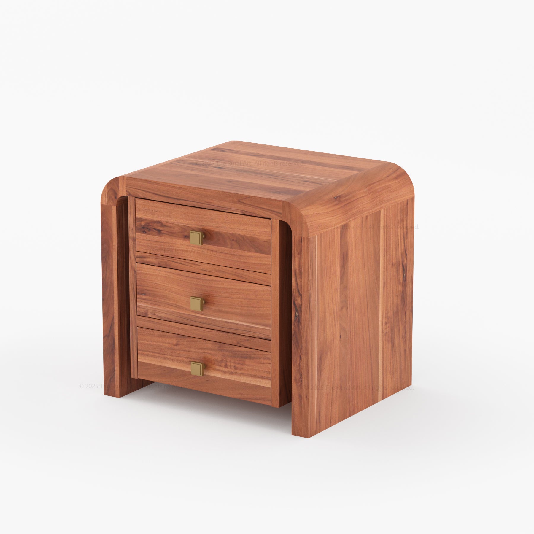 Stockton Solid Wood Nightstand With Three Drawers